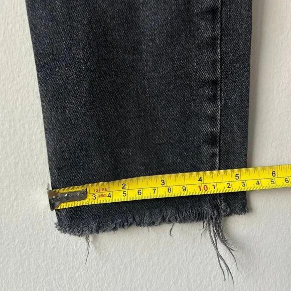 RE/DONE Originals High Rise Crop Skinny Jeans Faded Black Women's Size 25 - Picture 10 of 11